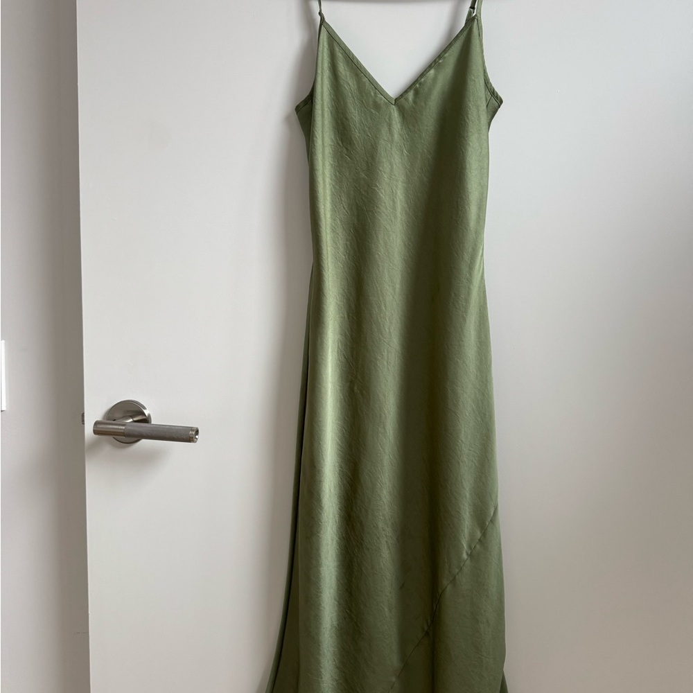 Aritzia Elegant Green Slip Dress